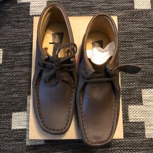 Little boy Clarks Wallabee uppers